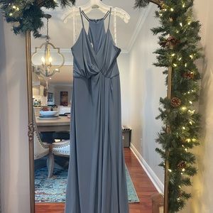 Full length blue brides maid gown, size 12